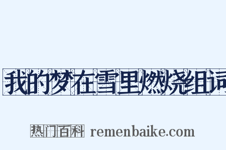 我的梦在雪里燃烧组词是什么意思的图片